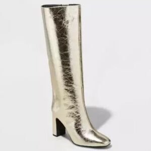 a new day Metallic Gold Heeled Boots